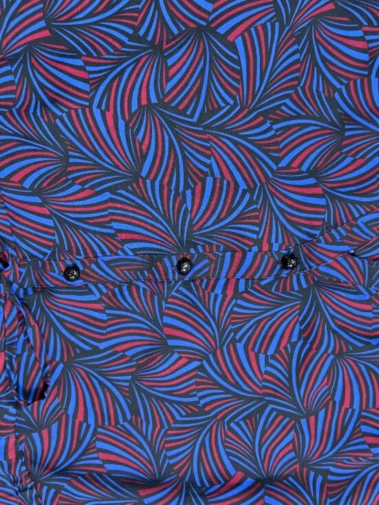 Anne Klein Geometric Print Sleeveless Shirt Dress Medium Blue Red - Picture 9 of 11